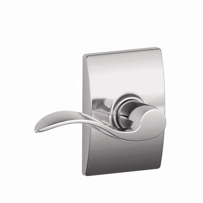 Schlage Accent Passage Lever With Century Rosette Bright Chrome