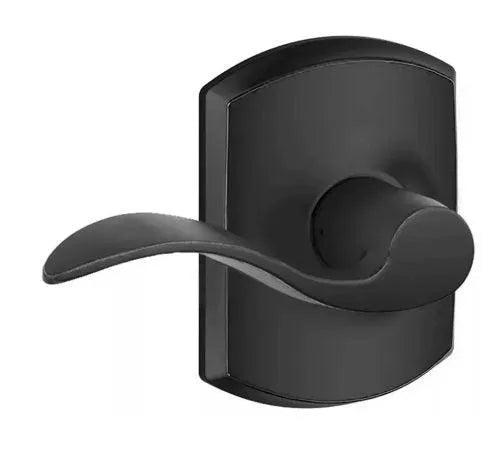 Schlage Accent Passage Lever With Greenwich Rosette Flat Black