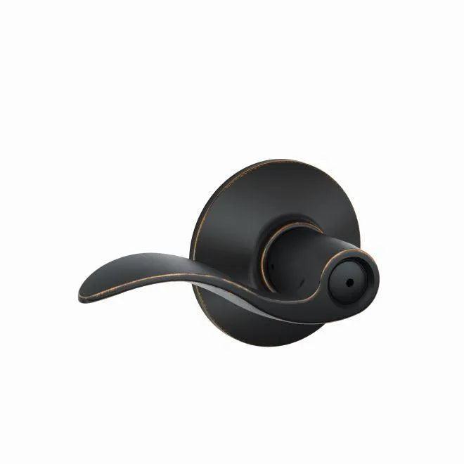 Schlage Accent Privacy Lever in Aged Bronze finish
