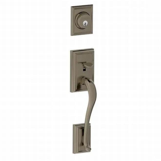 Schlage Addison Dummy Exterior Handleset Only - Interior Trim Sold Separately in Antique Pewter finish