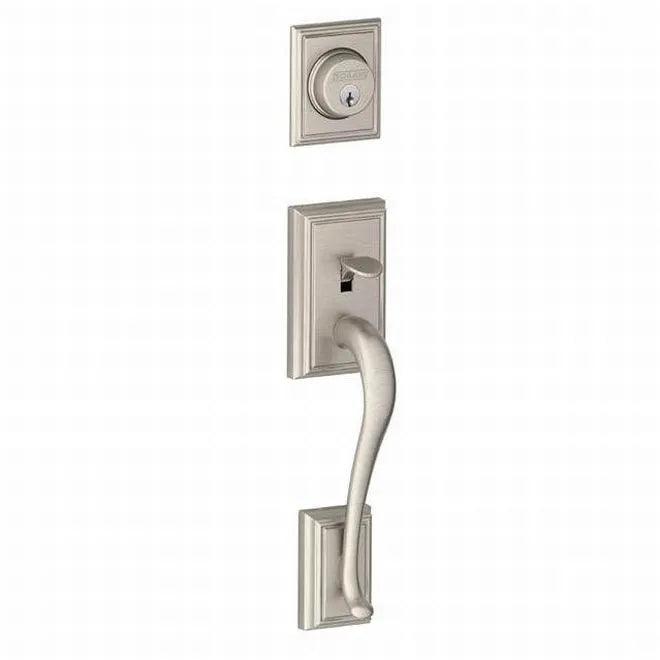 Schlage Addison Dummy Exterior Handleset Only - Interior Trim Sold Separately in Satin Nickel finish