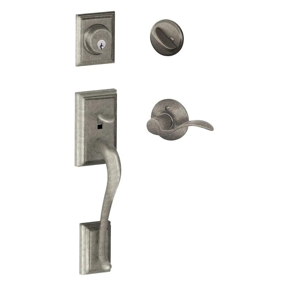 Schlage Addison Single Cylinder Handleset with Accent Lever 
