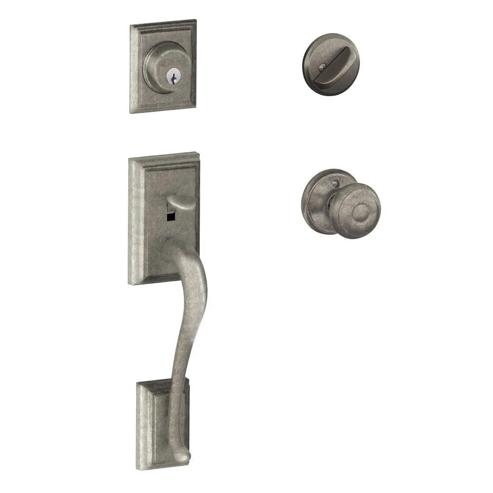 Schlage Addison Single Cylinder Handleset with Georgian Knob 