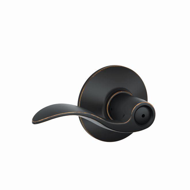 Schlage Accent Privacy Lever in Aged Bronze finish