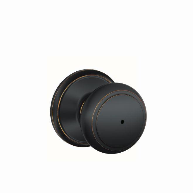 Schlage Andover Privacy Knob in Aged Bronze finish