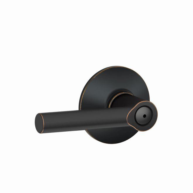 Schlage Broadway Privacy Lever in Aged Bronze finish