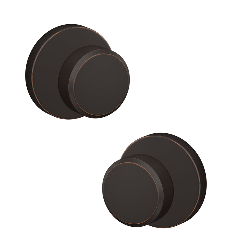Schlage Custom Passage and Privacy Swanson Knob with Howe Rosette in Aged Bronze finish