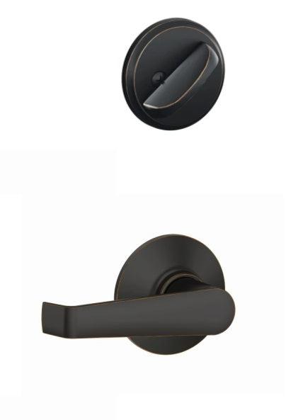 Schlage Elan Lever Interior Active Trim - Exterior Handleset Sold Separately in Aged Bronze finish