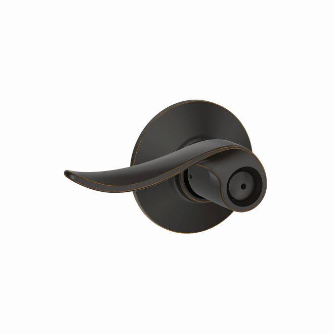 The Schlage Sacramento Privacy Lever in Aged Bronze finish