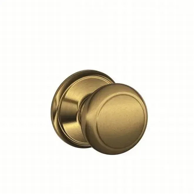 Schlage Andover Knob Dummy Interior Trim - Exterior Handleset Sold Separately in Antique Brass finish