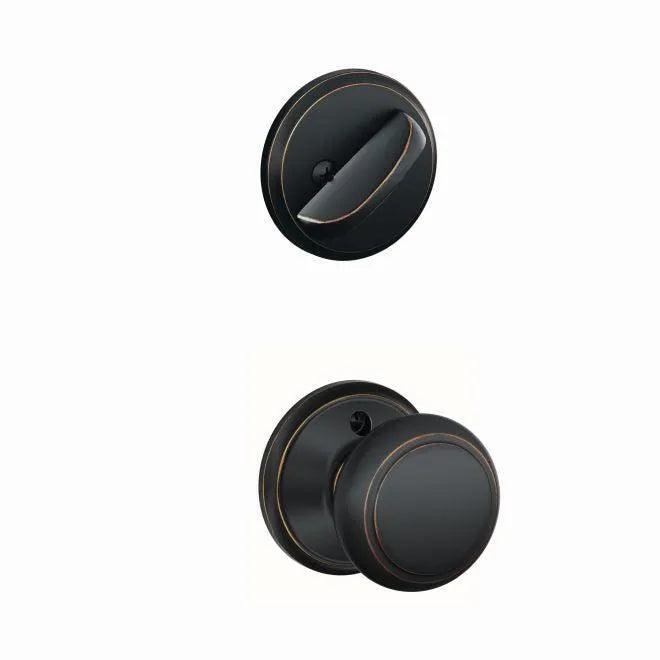 Schlage Andover Knob Interior Active Trim - Exterior Handleset Sold Separately in Aged Bronze finish