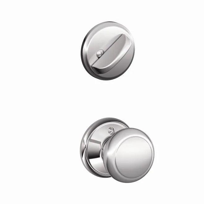 Schlage Andover Knob Interior Active Trim - Exterior Handleset Sold Separately in Bright Chrome finish