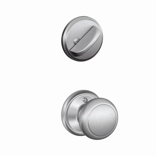 Schlage Andover Knob Interior Active Trim - Exterior Handleset Sold Separately in Satin Chrome finish