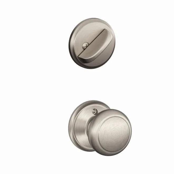 Schlage Andover Knob Interior Active Trim - Exterior Handleset Sold Separately in Satin Nickel finish