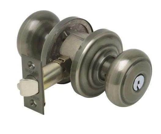 Schlage Andover Knob Keyed Entry Lock Antique Pewter