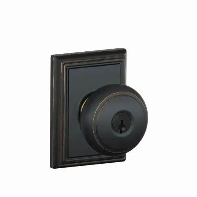 Schlage Andover Knob with Addison Rosette in Aged Bronze finish