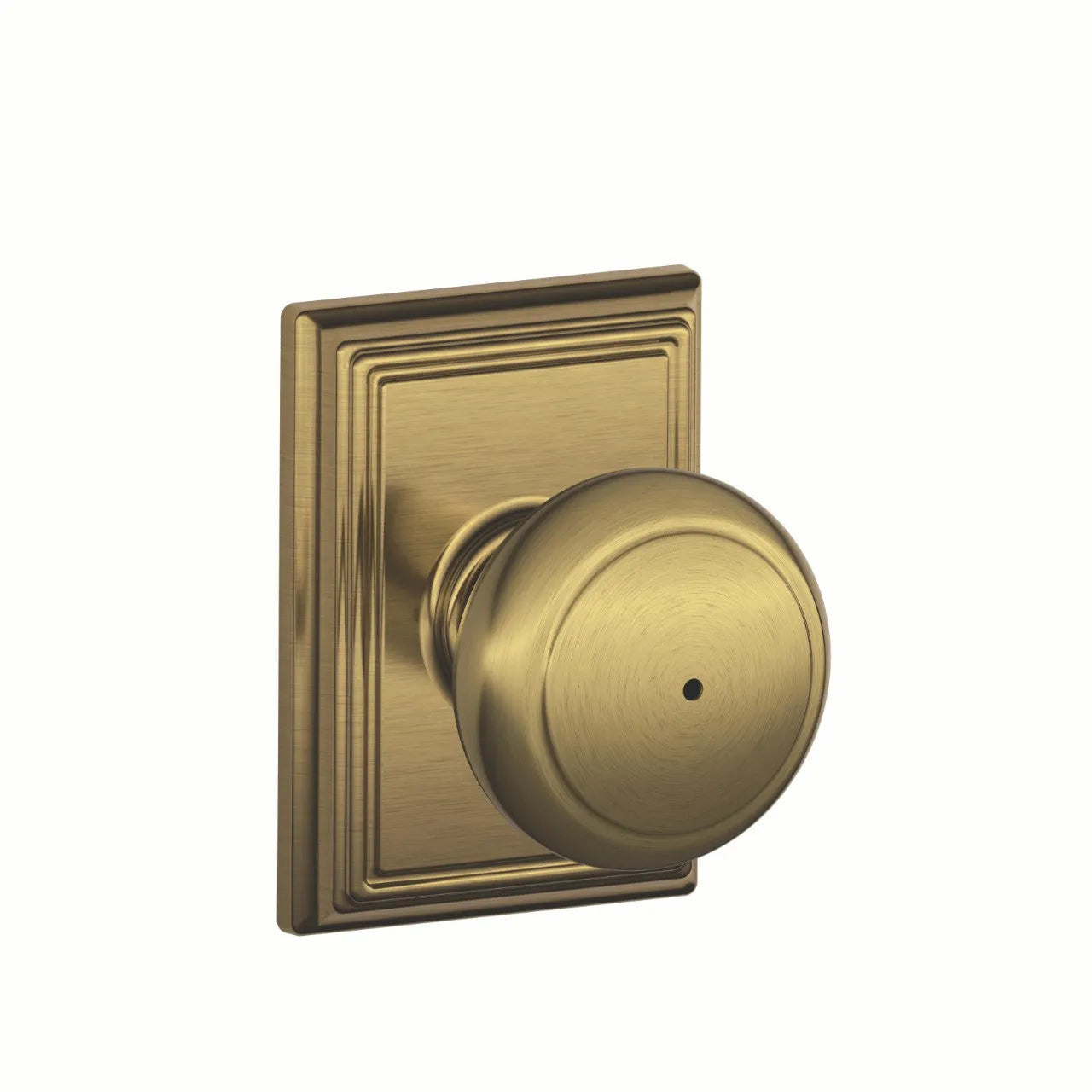 Schlage Andover Knob with Addison Rosette Antique Brass