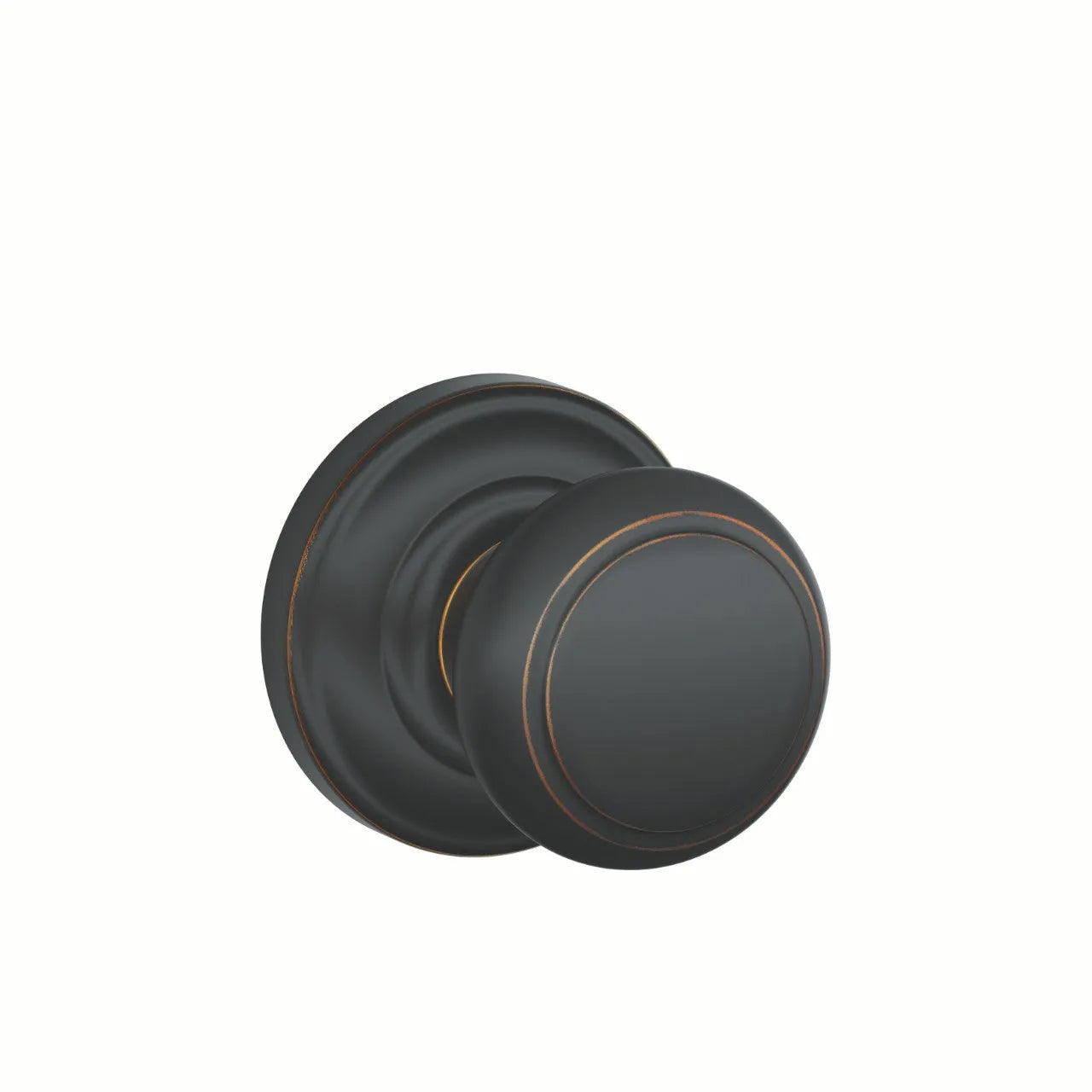Schlage Andover Knob with Andover Rosette Aged Bronze