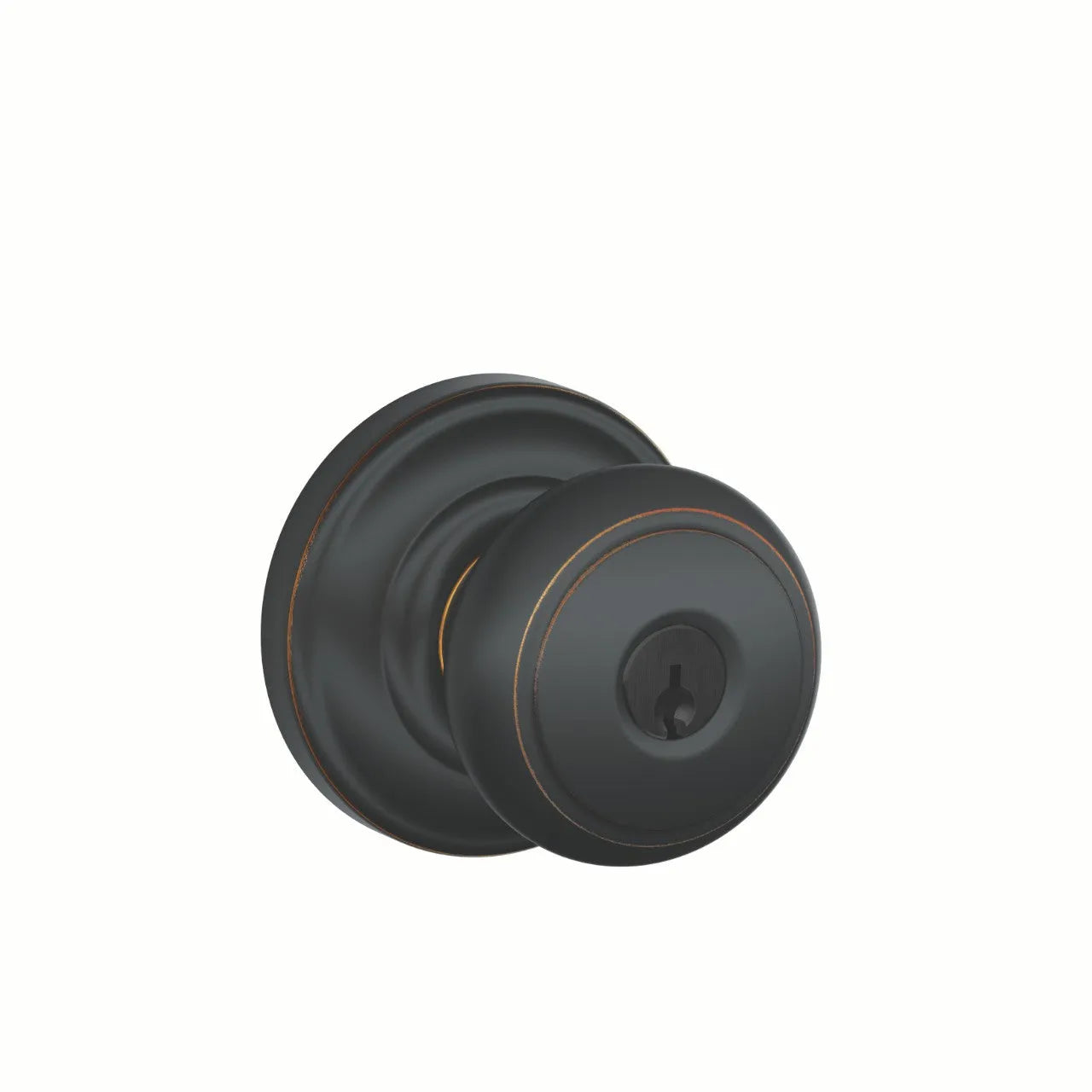Schlage Andover Knob with Andover Rosette Aged Bronze