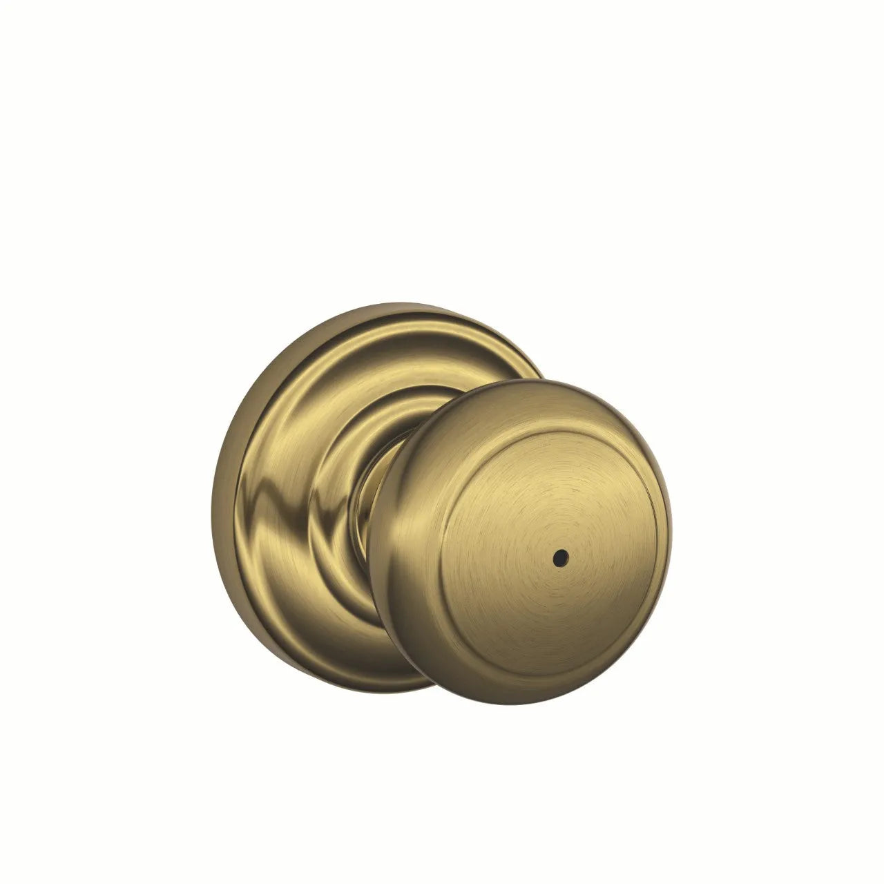 Schlage Andover Knob with Andover Rosette Antique Brass