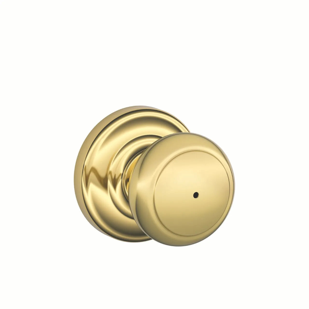 Schlage Andover Knob with Andover Rosette Bright Brass