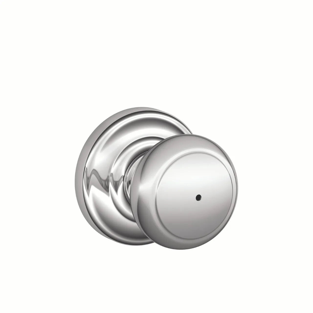 Schlage Andover Knob with Andover Rosette Bright Chrome