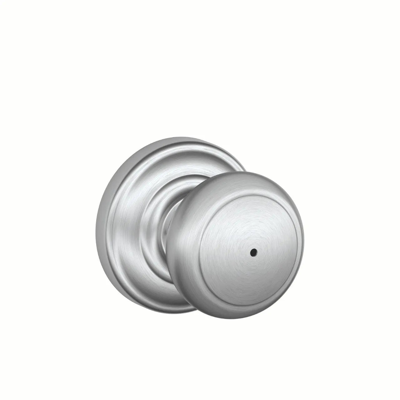 Schlage Andover Knob with Andover Rosette Satin Chrome