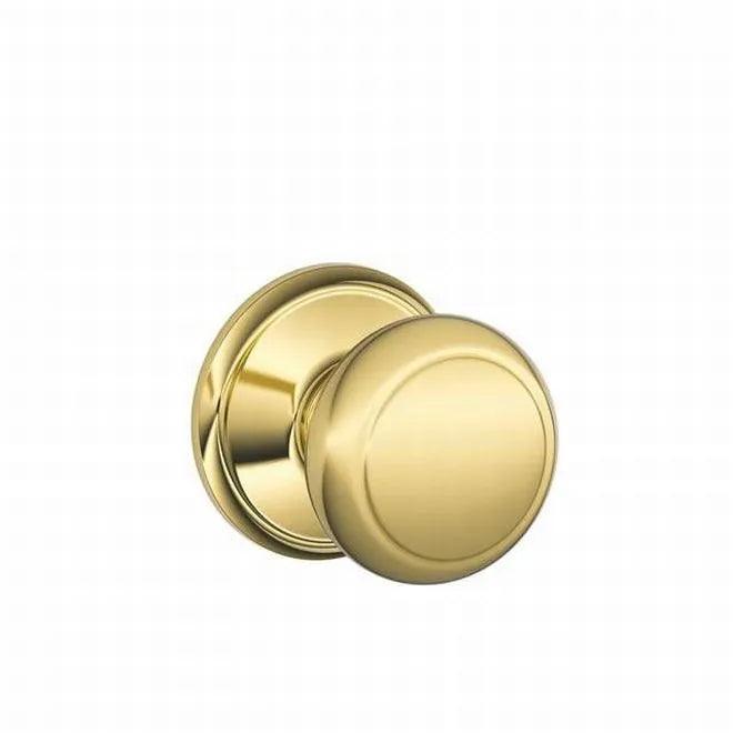 Schlage Andover Passage Knob Bright Brass