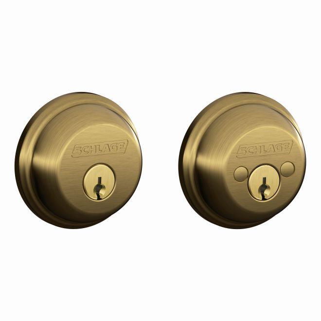 Schlage Double Cylinder Deadbolt in Antique Brass finish