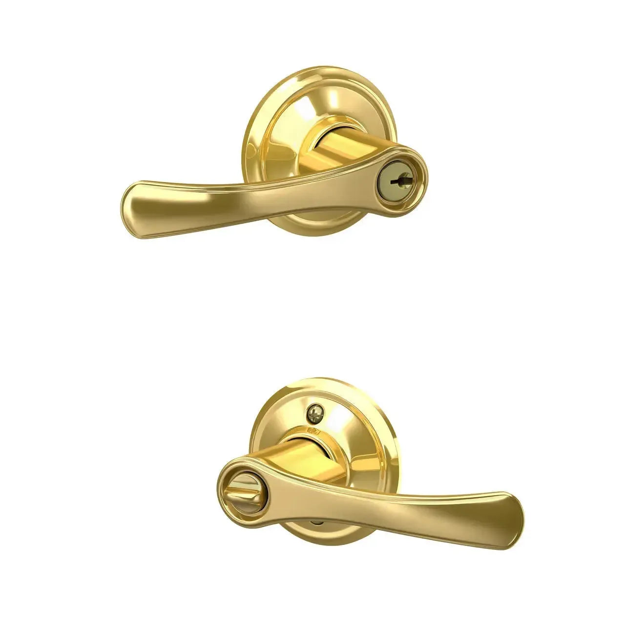 Schlage Avila Lever in Bright Brass finish