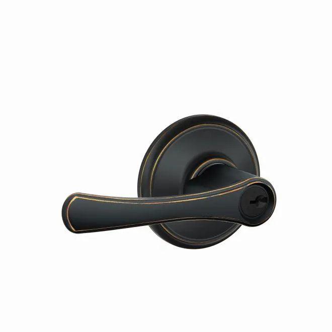 Schlage Avila Lever Keyed Entry Lock Aged Bronze
