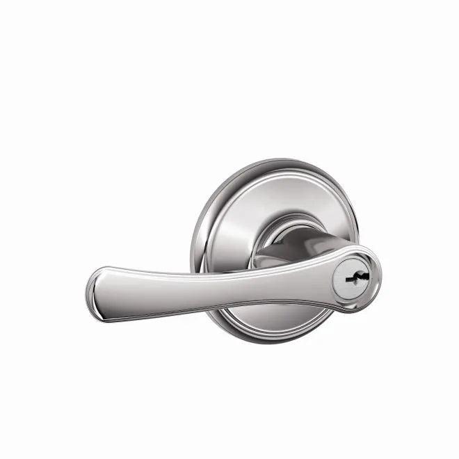 Schlage Avila Lever Keyed Entry Lock Bright Chrome