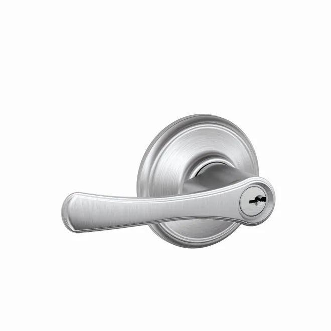 Schlage Avila Lever Keyed Entry Lock Satin Chrome