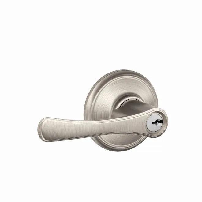 Schlage Avila Lever Keyed Entry Lock Satin Nickel