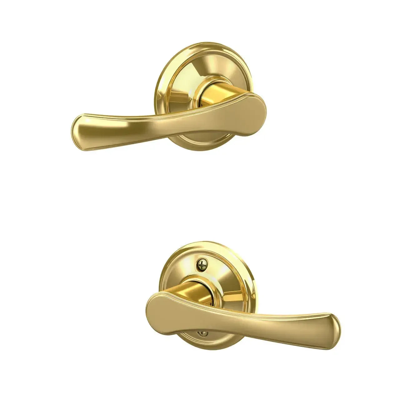 Schlage Avila Lever in Lifetime Brass finish