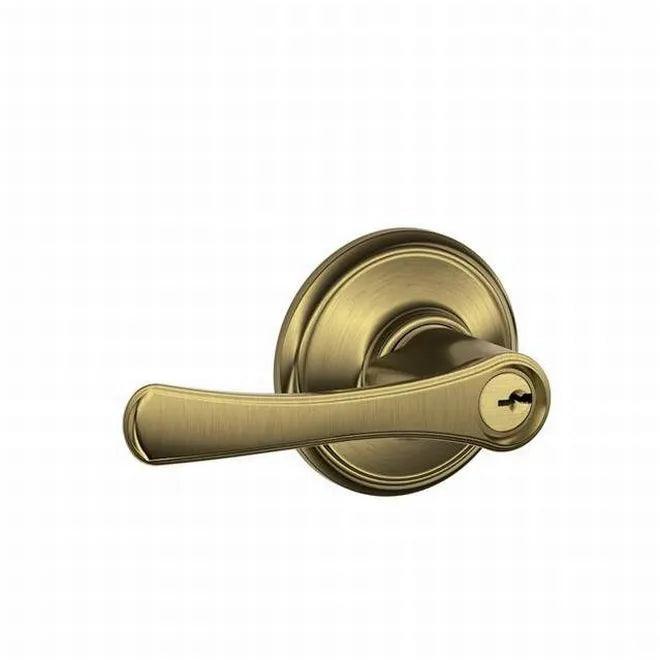 Schlage Avila Lever Storeroom Lock Antique Brass