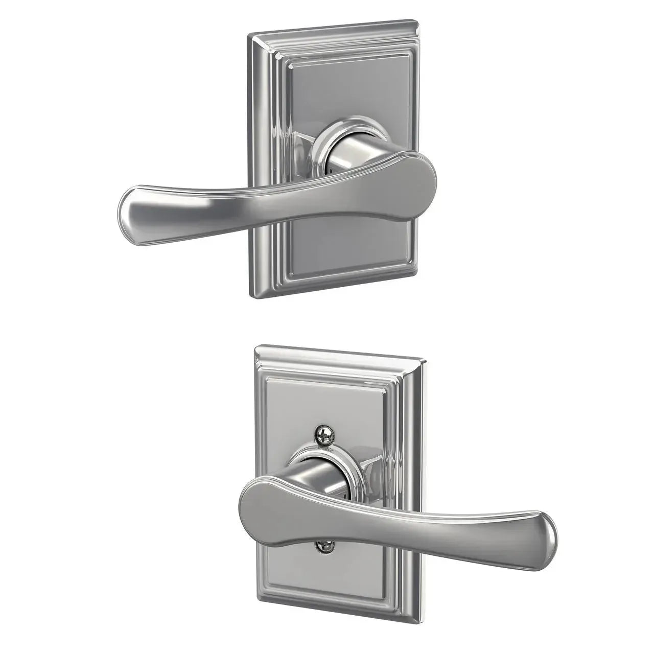 Schlage Avila Lever with Addison Rosette in Bright Chrome finish