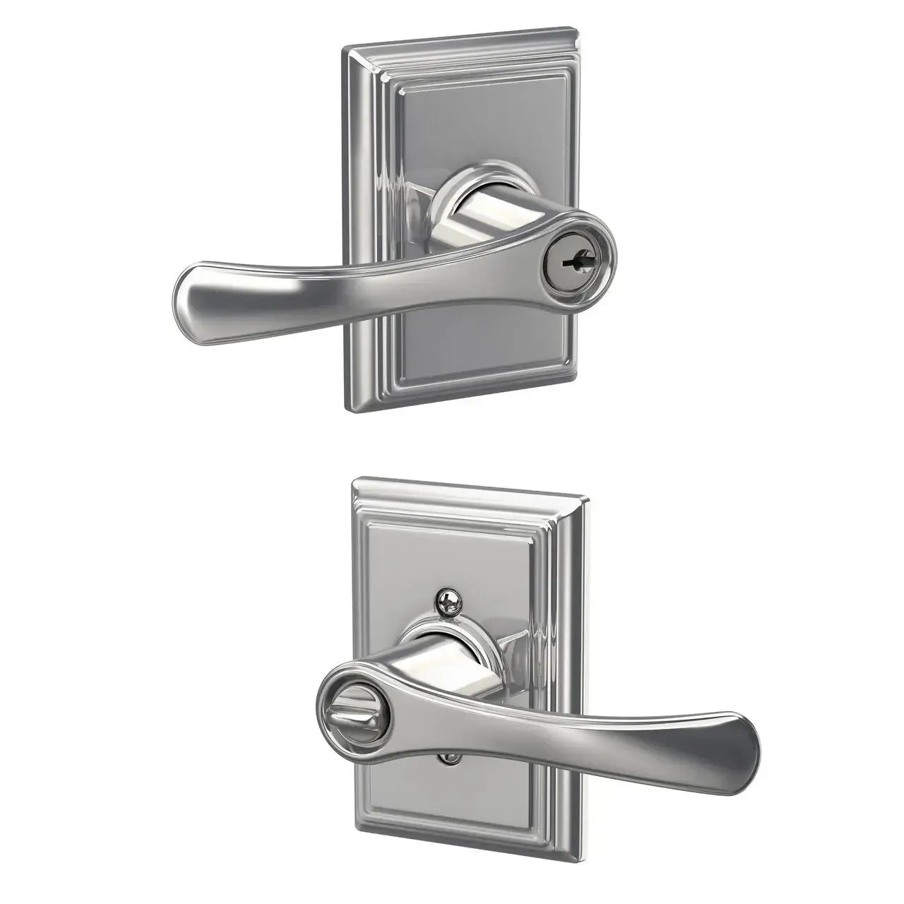 Schlage Avila Lever with Addison Rosette in Bright Chrome finish