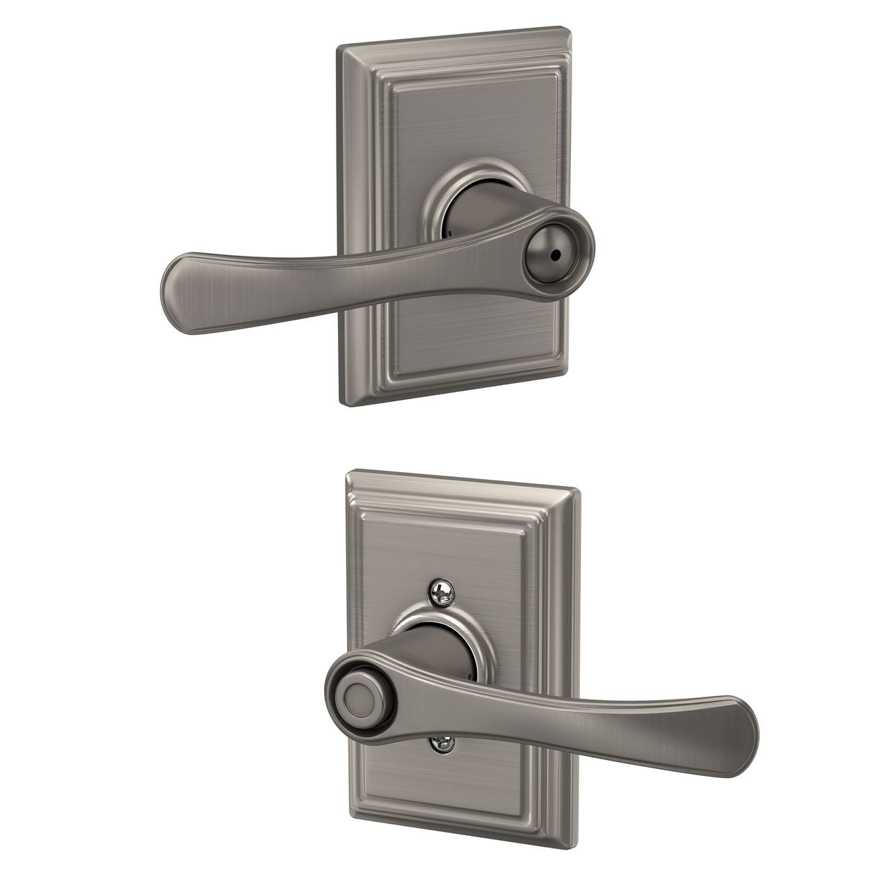 Schlage Avila Lever with Addison Rosette Satin Nickel
