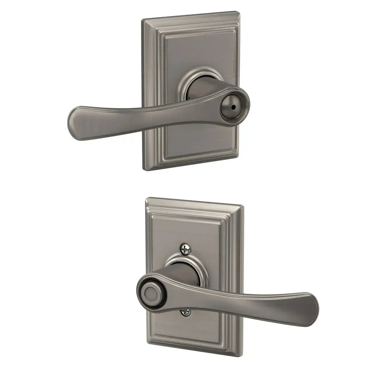 Schlage Avila Lever with Addison Rosette in Satin Nickel finish
