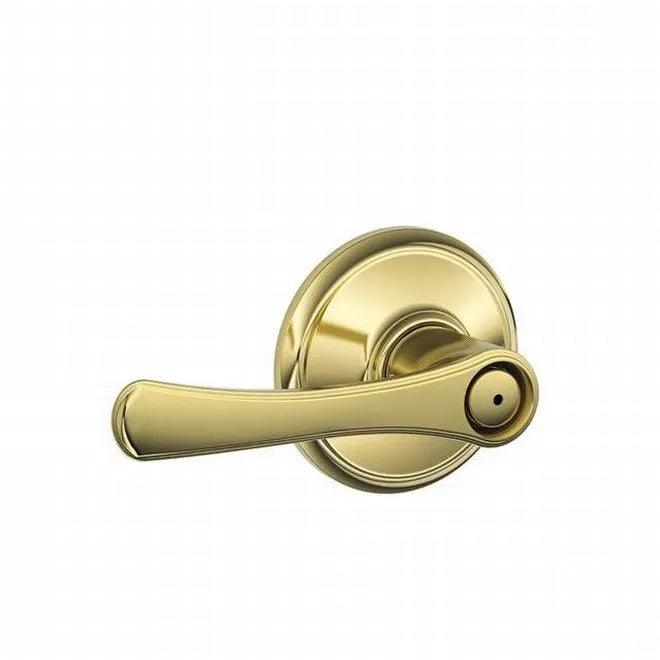 Schlage Avila Privacy Lever Bright Brass