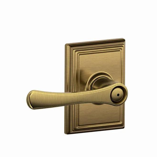 Schlage Avila Privacy Lever With Addison Rosette Antique Brass