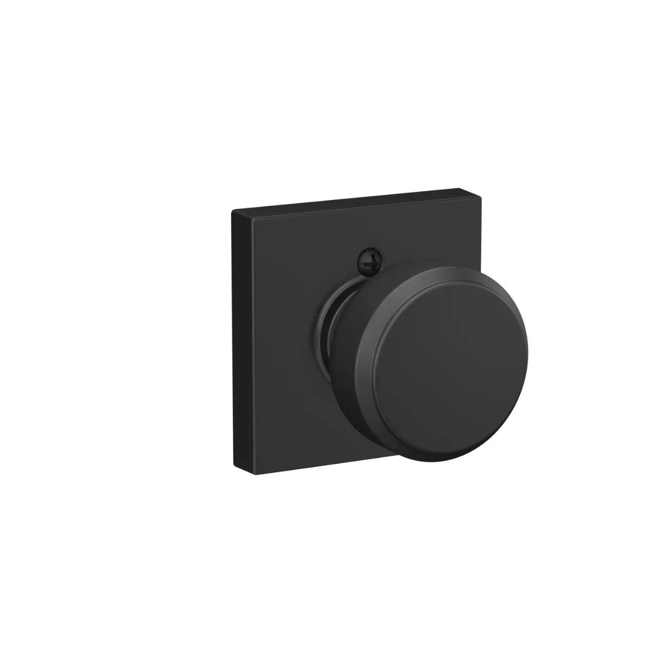 Schlage Bowery Knob Half Dummy With Collins Rosette Flat Black