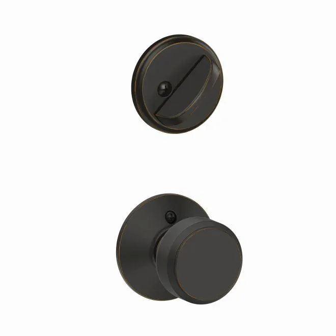 Schlage Bowery Knob Interior Active Trim - Exterior Handleset Sold Separately in Aged Bronze finish