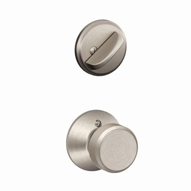Schlage Bowery Knob Interior Active Trim - Exterior Handleset Sold Separately in Satin Nickel finish