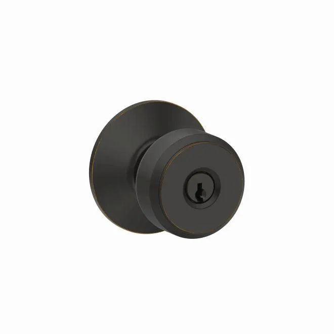 Schlage Bowery Knob Keyed Entry Lock in Aged Bronze finish
