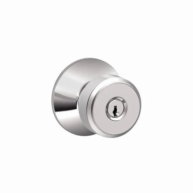 Schlage Bowery Knob Keyed Entry Lock in Bright Chrome finish