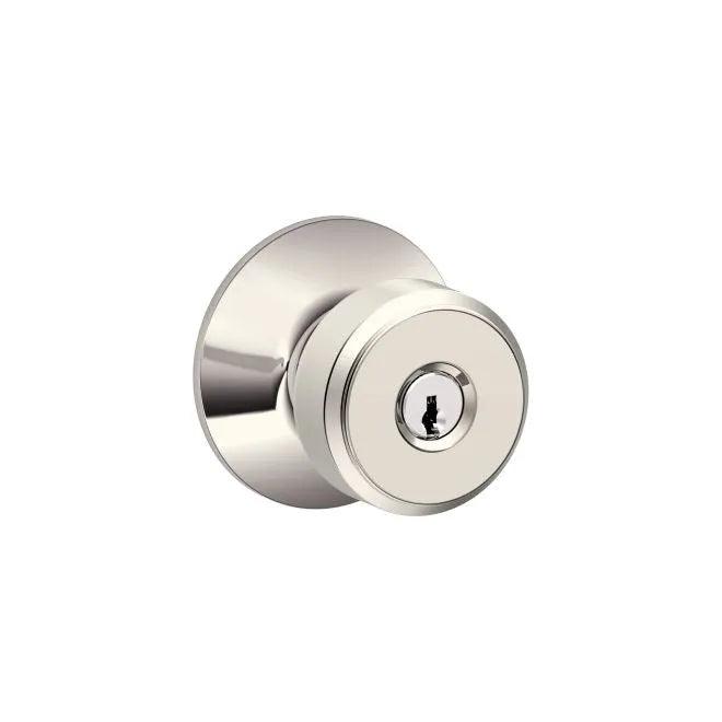 Schlage Bowery Knob Keyed Entry Lock in Polished Nickel finish