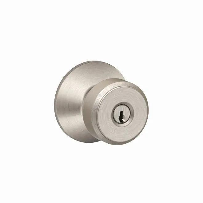 Schlage Bowery Knob Keyed Entry Lock in Satin Nickel finish