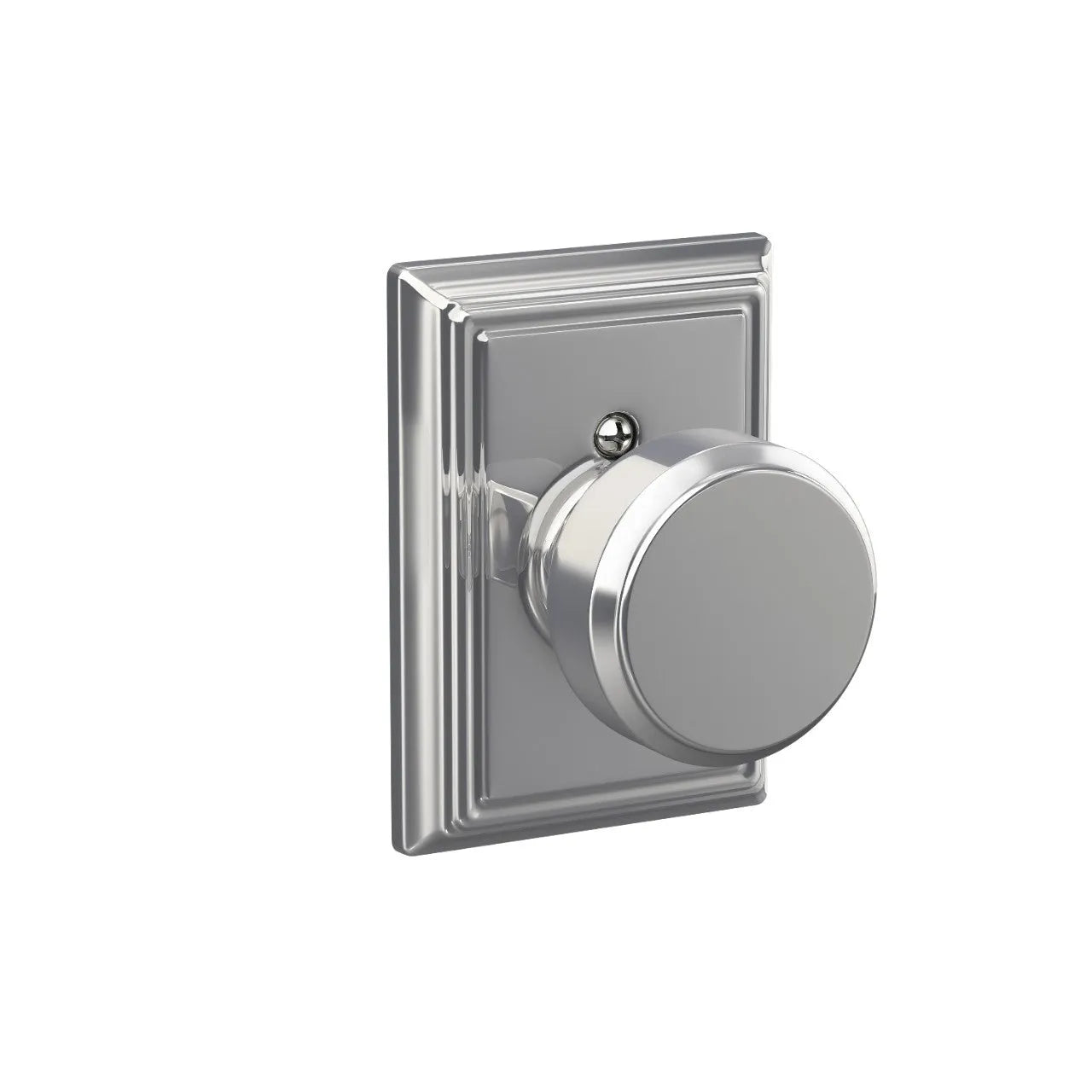 Schlage Bowery Knob with Addison Rosette Bright Chrome